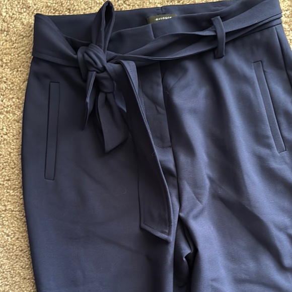 Halogen Navy Tie-Waist Women's Trousers - Picture 3 of 4